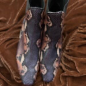 Donald J. Pliner Black and Brown Snakeskin Boots